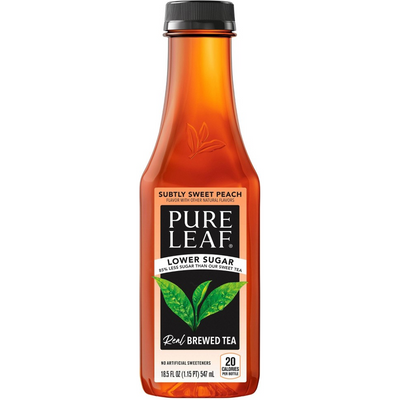 Pure Leaf Lower Sugar Subtly Sweet Peach Tea 18.5oz Bottle
