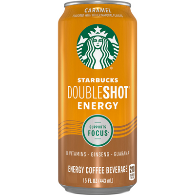 Starbucks Energy Coffee Beverage, Caramel, Support Focus 15oz Can