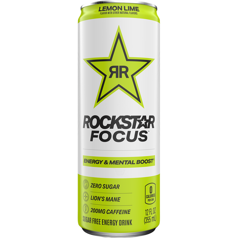 Rockstar Focus Sugar Free Energy Drink - Lemon Lime 12oz Can
