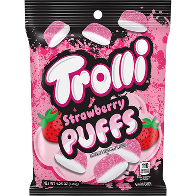 Trolli Strawberry Puffs Gummy Candy, 4.25oz Bag