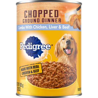 Pedigree Chopped Ground Dinner Combo With Chicken, Liver & Beef Dog Food 22oz Can