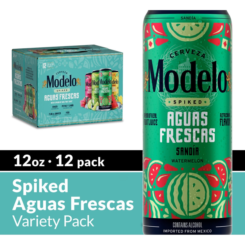 Modelo Spiked Aguas Frescas Flavored Malt Beverage 12 Pack Cans Variety Pack