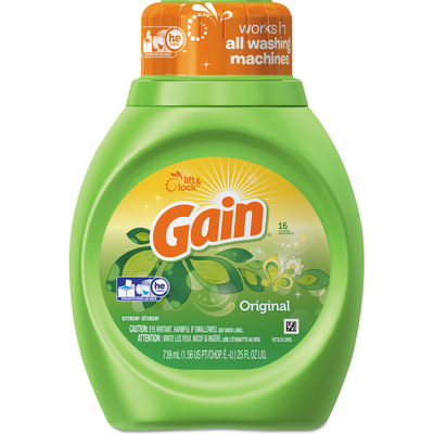 Gain Liquid Laundry Detergent, Original Fresh, 25oz Bottle