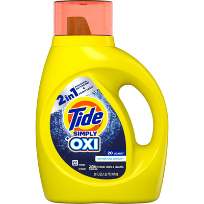Tide Detergent, Refreshing Breeze, 2 In 1 31oz Bottle