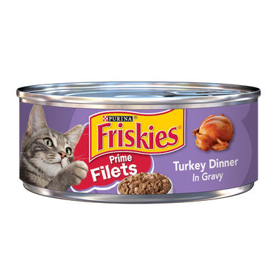 Friskies Prime Filets Turkey Dinner In Gravy Adult Wet Cat Food 5.5oz Can