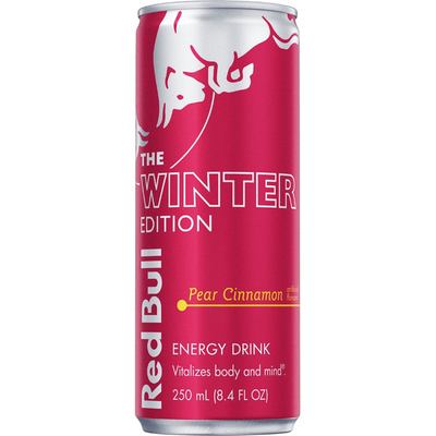 Red Bull Pear Cinnamon Winter Edition Energy Drink Can