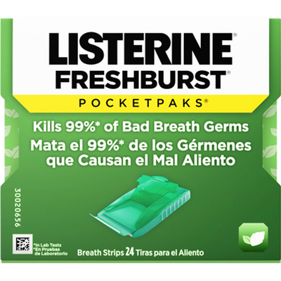 Listerine Fresh Burst Pocket Packs Breath Strips 24