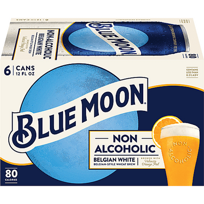 Blue Moon Beer, Non-Alcoholic, Belgium White