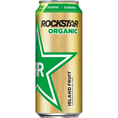 Rockstar Energy Drink, Organic, Island Fruit 16oz Can