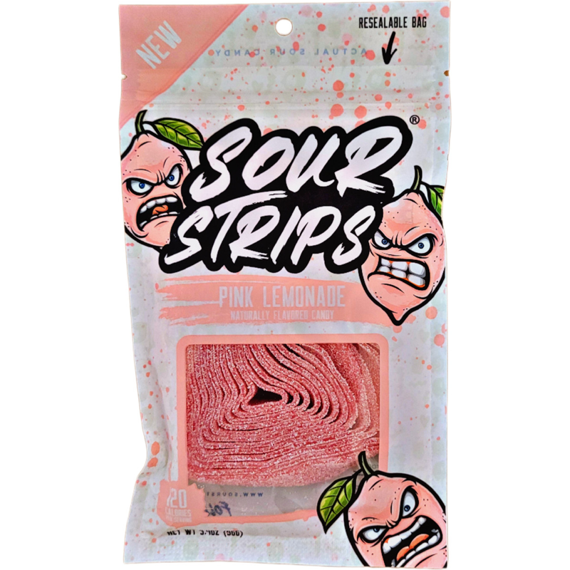 Sour Strips Pink Lemonade - 3.7oz Bag