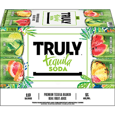 Truly Tequila Soda, Premium, Assorted, 8 Pack