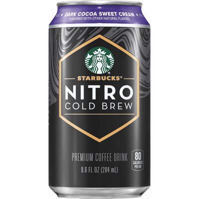 Starbucks Nitro Cold Brew Dark Cocoa Sweet Cream Flavored Premium Coffee Drink 9.6oz Can