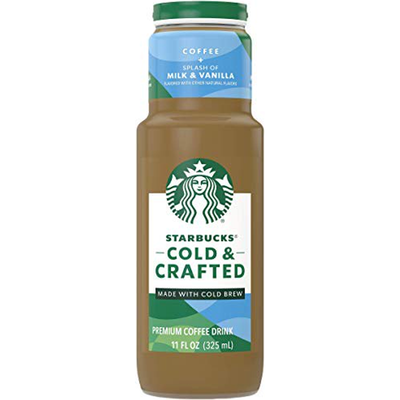 Starbucks Cold Crafted Splash Milk & Vanilla Coffee Drink 11oz Bottle