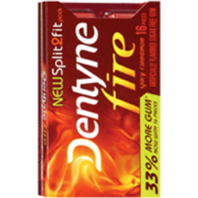 Dentyne Fire Sugar Free Gum Spicy Cinnamon - Split 2 Fit Pack 24g