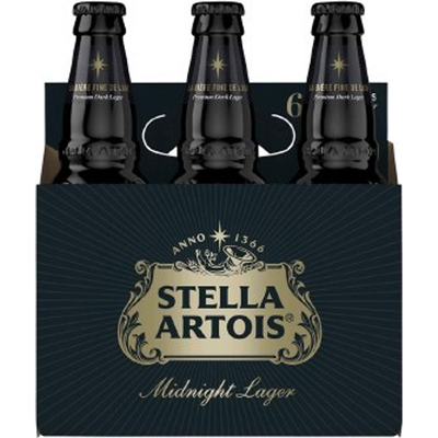 Stella Artois Midnight Lager 6x 12oz Bottles