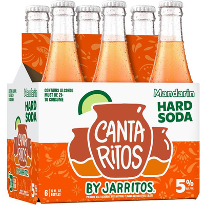 Jarritos Cantaritos Mandarin Hard Soda 6 Pack 12oz Bottle
