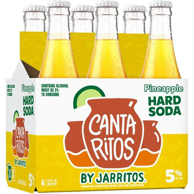 Jarritos Cantaritos Pineapple Hard Soda 6 Pack 12oz Bottle