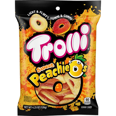 Trolli Peachie O's Gummi Candy 4.25 oz Bag