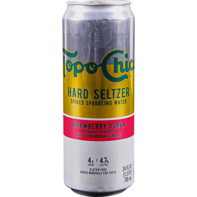 Topo Chico Hard Seltzer Strawberry Guava 24oz Can