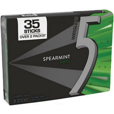 5 Gum Spearmint Rain Sugarfree 35 CT