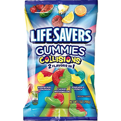LifeSavers Gummies Collisions Candy 2 Flavors in 1, 7 oz Bag