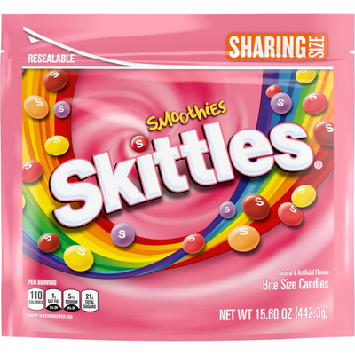 Skittles Smoothies Sharing Size Candy Bag 15.6oz Bag