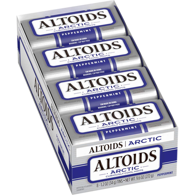 Altoids Arctic Artificially Flavored Mints Peppermint - Sugarfree 1.2 oz Tin
