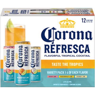 Corona Refresca Flavorful Tropical Cocktail Variety Pack 12 Pack 12 oz Cans