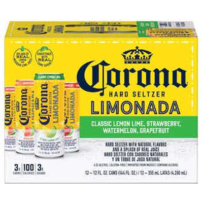 Corona Hard Seltzer Limonada Gluten Free Original Variety Pack Spiked Sparkling Water 12 Pack 12oz Cans