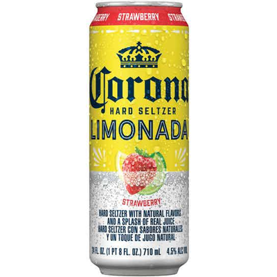 Corona Hard Seltzer Limonada Strawberry Gluten Free Seltzer 24oz Can