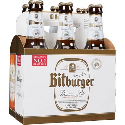 Bitburger Premium Pilsner 6 Pack 12 oz Bottles 4.8% ABV