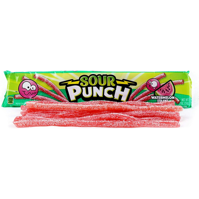 Sour Punch Watermelon Candy Straws 2oz Count