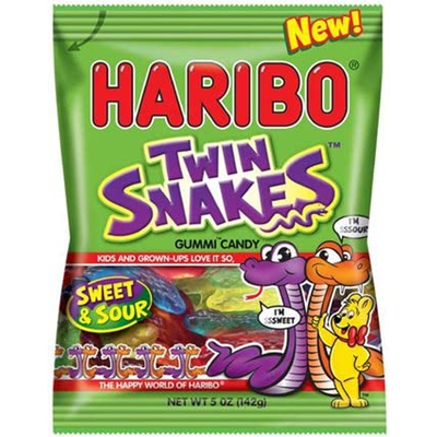 Haribo Twin Snakes Gummi Candy 5 oz