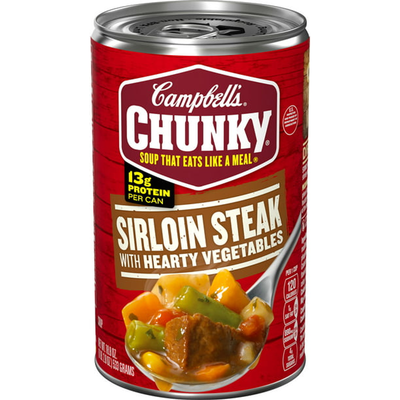 Campbell's Chunky Soup Grilled Sirloin Steak & Hearty Vegetables Soup 18.8oz Can