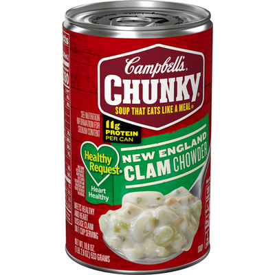 Campbell's Chunky Healthy Request New England Clam Chowder Soup 18.8oz Can