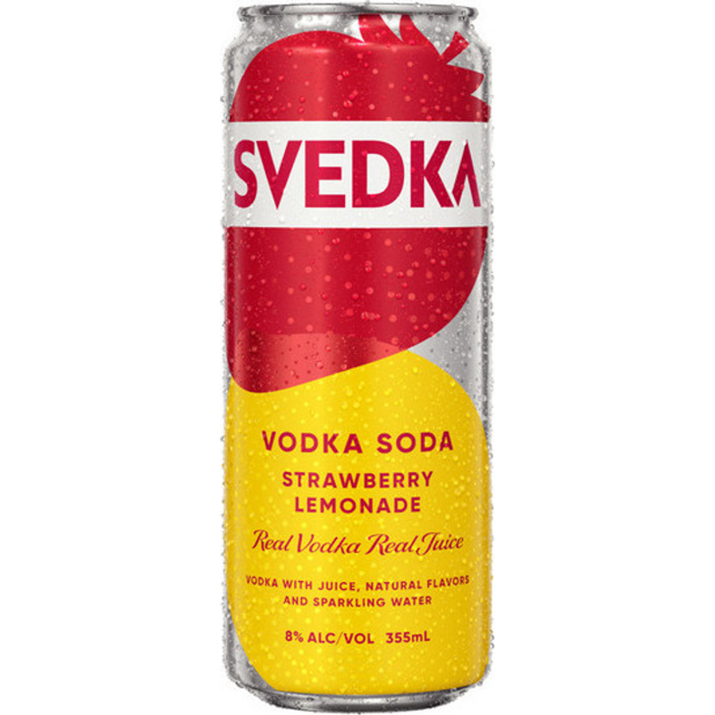 SVEDKA Strawberry Lemonade Flavored Vodka Soda 4x 355ml Cans