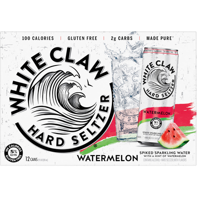 White Claw Watermelon Hard Seltzer 12x 12oz Cans