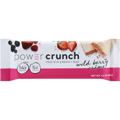 Power Crunch Wild Berry Creme Protein Energy Bar 1.4oz Pouch