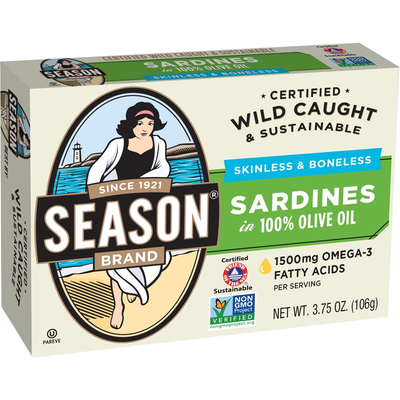 Season Skinless And Boneless Sardines In Soy Oil Imported 5oz Count