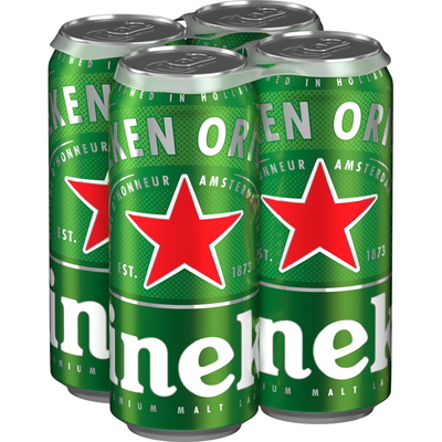 Heineken Lager 4x 16oz Cans