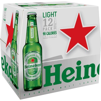 Heineken Premium Light Lager 12 Pack 12 oz Bottles