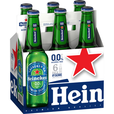 Heineken 0.0 Alcohol Free Beer 6 Pack 11.2 oz Bottles