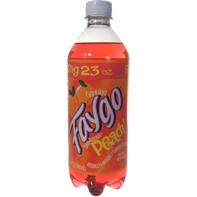 Faygo Peach Soda 23oz Plastic Bottle
