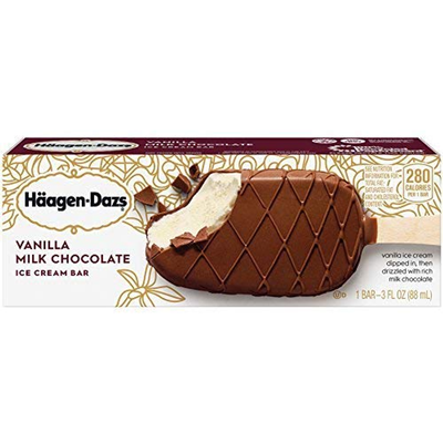 Haagen-Dazs Ice Cream Vanila Milk Chocolate 2oz Count
