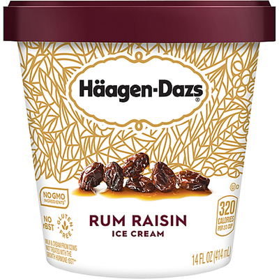 Haagen-Dazs Rum Raisin Ice Cream 16oz Carton