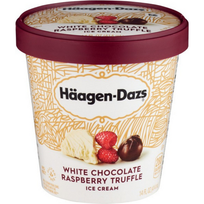 Haagan-Dazs Ice Cream White Chocolate Raspberry Truffle Pint