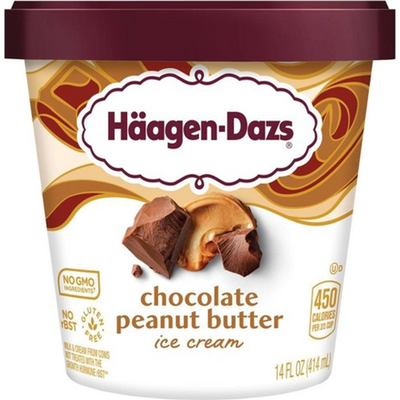 Haagen-Dazs Chocolate Peanut Butter Ice Cream 14oz Container