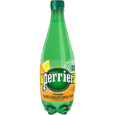 Perrier Sparkling Natural Mineral Water L'Orange - Bubbles & Lemon Orange Flavor 16.9 oz Bottle