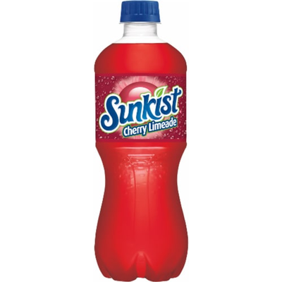 Sunkist Cherry Limeade Soda 20oz Plastic Bottle