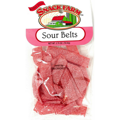 Snack Farm Strawberry Flavored Sour Belts 2.7oz Bag